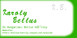 karoly bellus business card